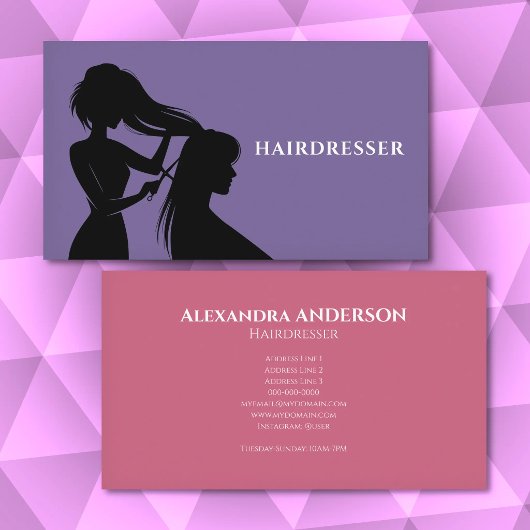 Hairdresser - Purple & Pink 名刺