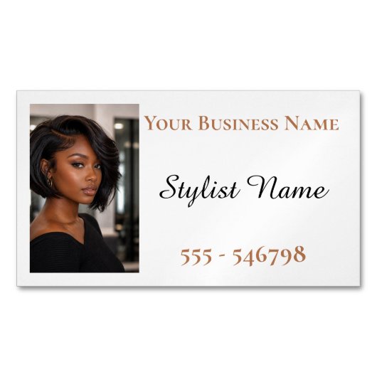 Hairdressing Fridge Magnet African-American マグネット名刺 (正面)