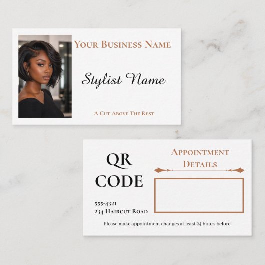 Hairdressing Template African-American 名刺 (正面/裏面)
