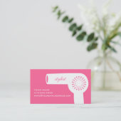 Hairdryerのスタイリストカードピンク 名刺 (スタンド正面)