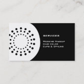 HairdryerのスタイリストカードB&W 名刺 (裏面)
