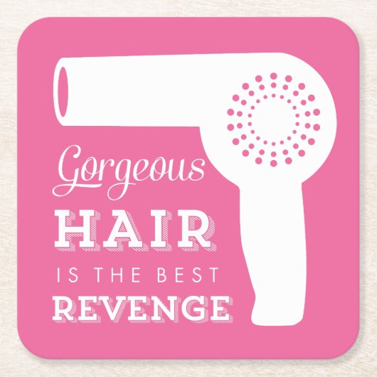 Hairdryerのレトロのペーパーコースター スクエアペーパーコースター (正面)