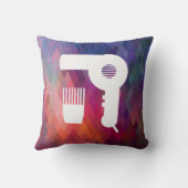 Hairdryerはピクトグラムにブラシをかけます クッション (裏面)