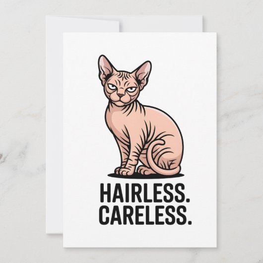 Hairless Careless Sphynx Cat Attitude Art シーズンカード (正面)