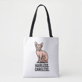 Hairless Careless Sphynx Cat Attitude Art トートバッグ (正面)