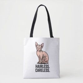 Hairless Careless Sphynx Cat Attitude Art トートバッグ