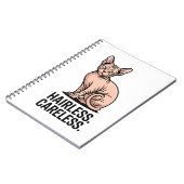 Hairless Careless Sphynx Cat Attitude Art ノートブック (左側)