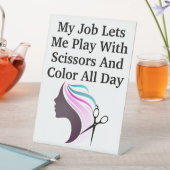 Hairstylistジョブおもしろい文 台座サイン (インサイチュ)