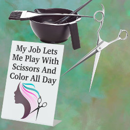 Hairstylistジョブおもしろい文 台座サイン