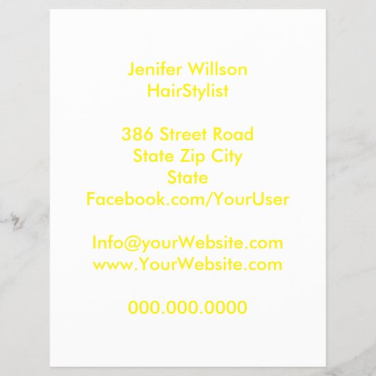 Hairstylist Discount Offer Flyer チラシ (裏面)