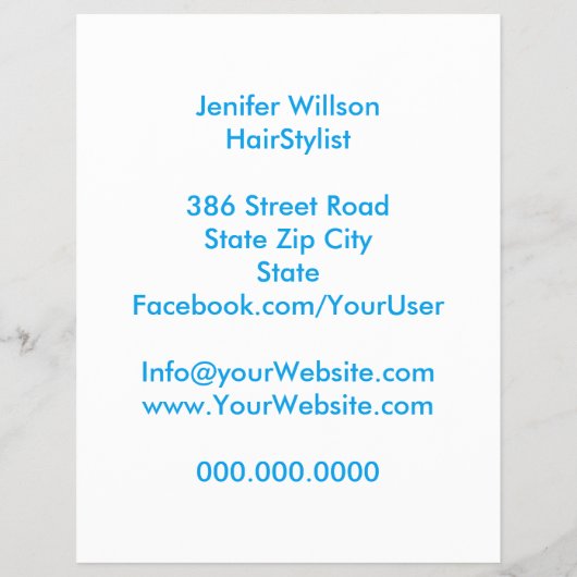 Hairstylist Flyer チラシ (裏面)