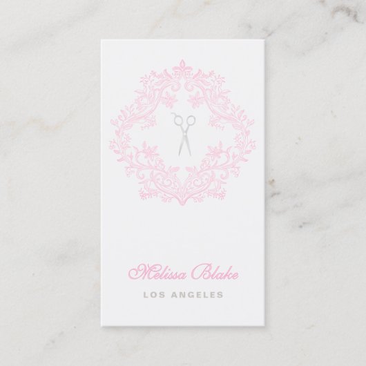 Hairstylist grey background business card 名刺 (正面)