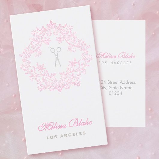 Hairstylist grey background business card 名刺