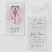 hairstylist hair stylist gift certificate xmas 割引カード (正面/裏面)