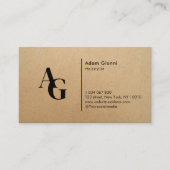 Hairstylist Monogram Kraft  名刺 (正面)