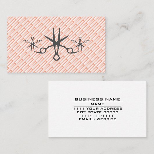 Hairstylist Salon Beauty Parlor Scissors & Combs 名刺 (正面/裏面)