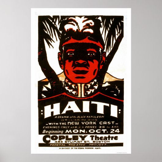 Haiti Black Napoleon 1938 WPA ポスター (正面)