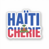 Haïti Chérie - Drapeau haïtien シール (正面)