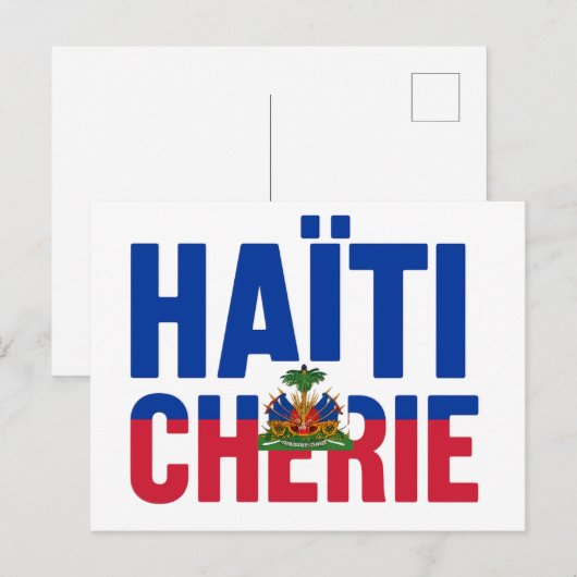 Haïti Chérie - Drapeau haïtien ポストカード (正面/裏面)
