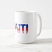 Haiti Drip Text | Caribbean Flag Design | Fan  コーヒーマグカップ (正面右)