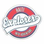 Haiti explorer into adventureレトロロゴ シール (正面)