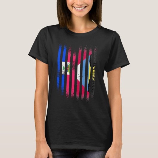 Haiti Flag Antigua&Barbuda Grown Country Flags Str Tシャツ (正面)