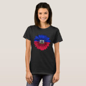 Haiti Flag Sunflower Haitian Roots Proud Patriotic Tシャツ (正面フル)