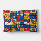 Haiti Football Pattern Zipper Bag アクセサリーポーチ (裏面)
