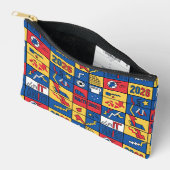 Haiti Football Pattern Zipper Bag アクセサリーポーチ (見開き)
