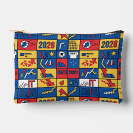 Haiti Football Pattern Zipper Bag アクセサリーポーチ