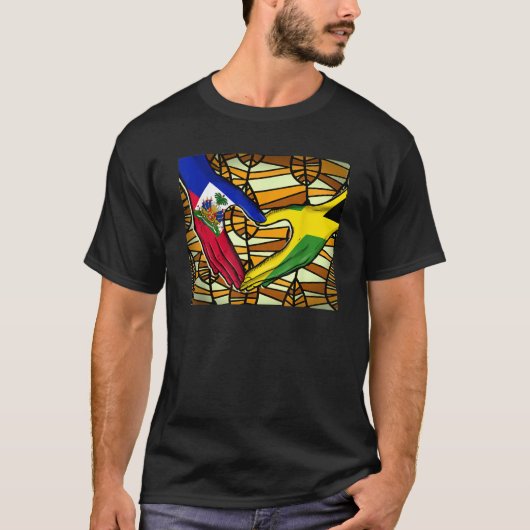 Haiti Haitian America Jamaica Caribbean Flag Mixed Tシャツ (正面)