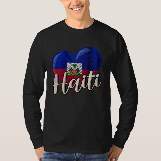 Haiti Haitian Country Flag Day Love Heart Proud Ay Tシャツ (正面)
