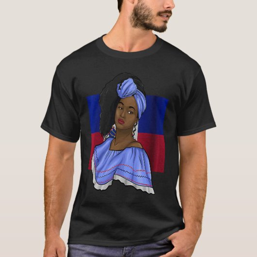Haiti Haitian Flag Day Creole Proud Woman Happy Ay Tシャツ (正面)