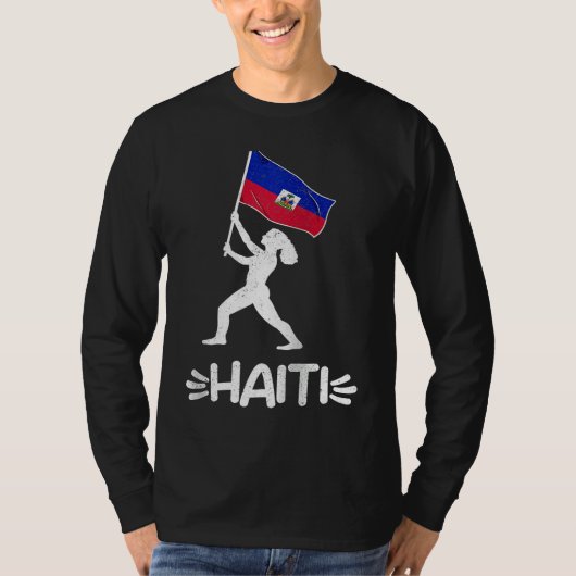 Haiti Haitian Love Flag Proud Woman Princess Crown Tシャツ (正面)