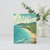 Haiti Illustration Travel Art Vintage ポストカード (スタンド正面)