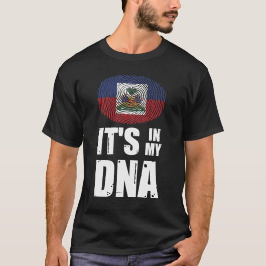 Haiti It's In My DNA Haitian Pride Fingerprint Tシャツ (正面)
