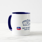 Haiti Morocco Soccer Rivalry Watercolor Flag Mug  マグカップ (正面左)