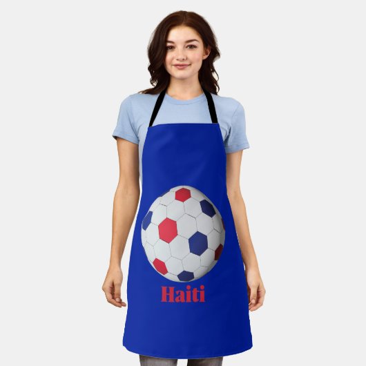 Haiti Soccer エプロン (着用した状態)
