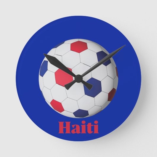 Haiti Soccer ラウンド壁時計 (正面)