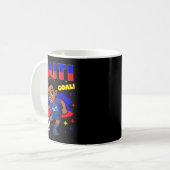 Haiti Soccer Kid Haitian Flag Soccer Player Footba コーヒーマグカップ (正面左)