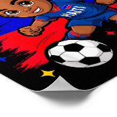 Haiti Soccer Kid Haitian Flag Soccer Player Footba ポスター (角)