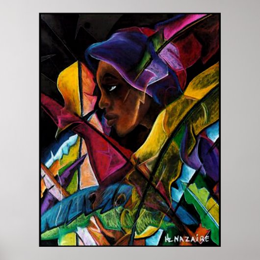 Haitienne en Vitraux I - en verre liquide ポスター (正面)