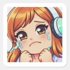 Haj Creations:「Cry」アニメーションスタイルステッカー スクエアシール