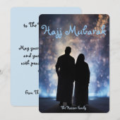 Hajj Mubarak greeting card, Umrah Mubarak Card 招待状 (正面/裏面)