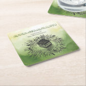 Hajj Mubarak、Mecca Saudi Arabiaの聖カアバ スクエアペーパーコースター (アングル)