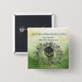 Hajj Mubarak、Mecca Saudi Arabiaの聖カアバ 缶バッジ (正面&裏面)