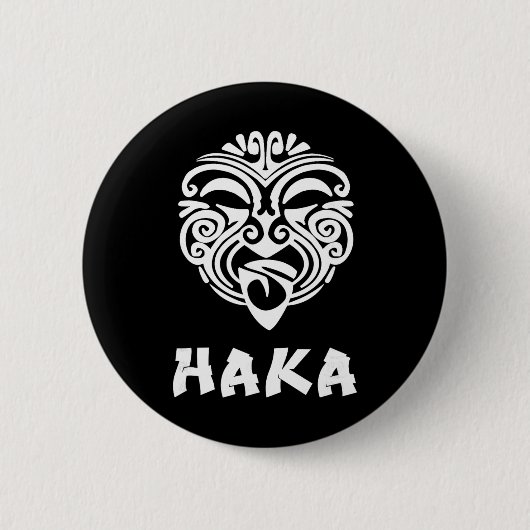 Haka New Zealand Rugby Fans Maori Haka Dance  缶バッジ (正面)