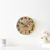 HaKotel -西部の壁-ヘブライブロック ラウンド壁時計 (ホーム)