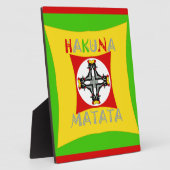 Hakuna Matataおもしろいラスタカラー鮮やか: & 気に free フォトプラーク (側面)