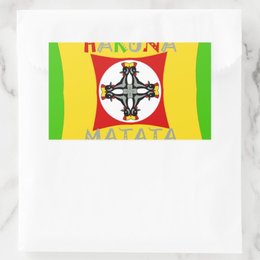 Hakuna Matataおもしろいラスタカラー鮮やか: & 気に free 長方形シール (バッグ)